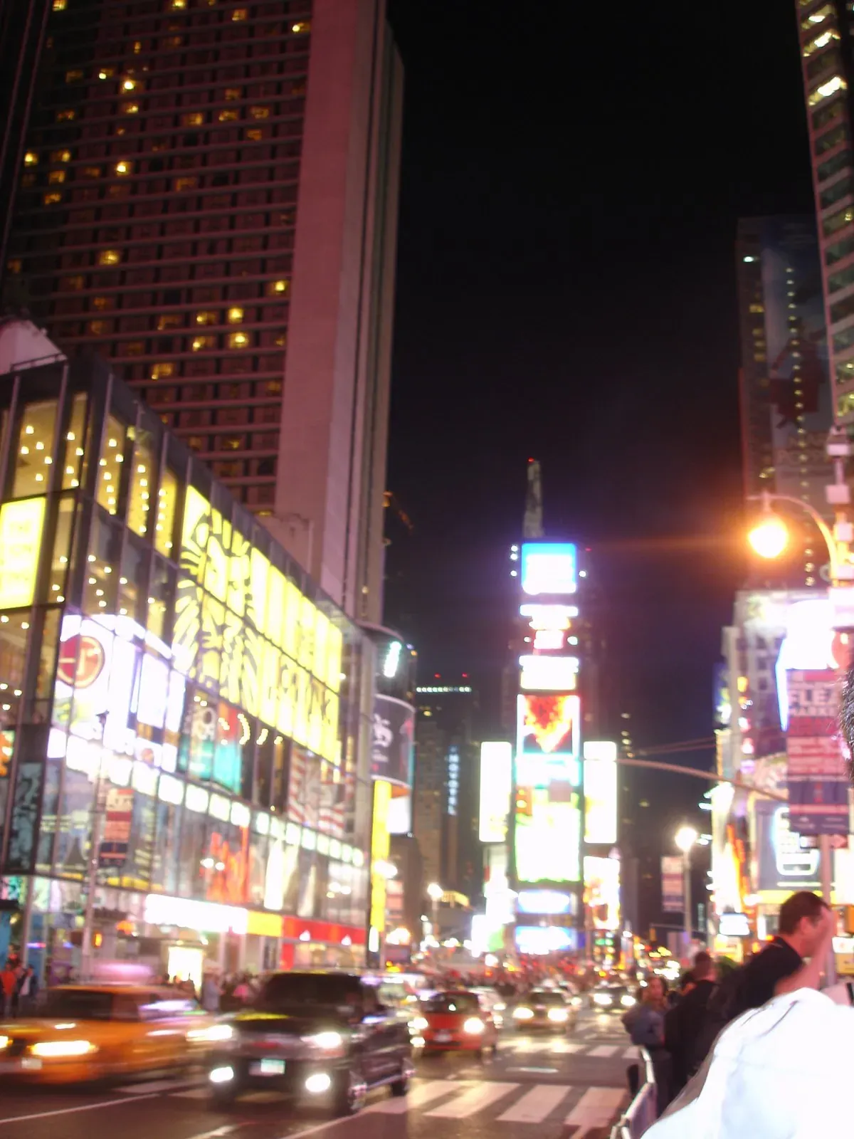 Wide view of the Broadway theater district and Midtown signage