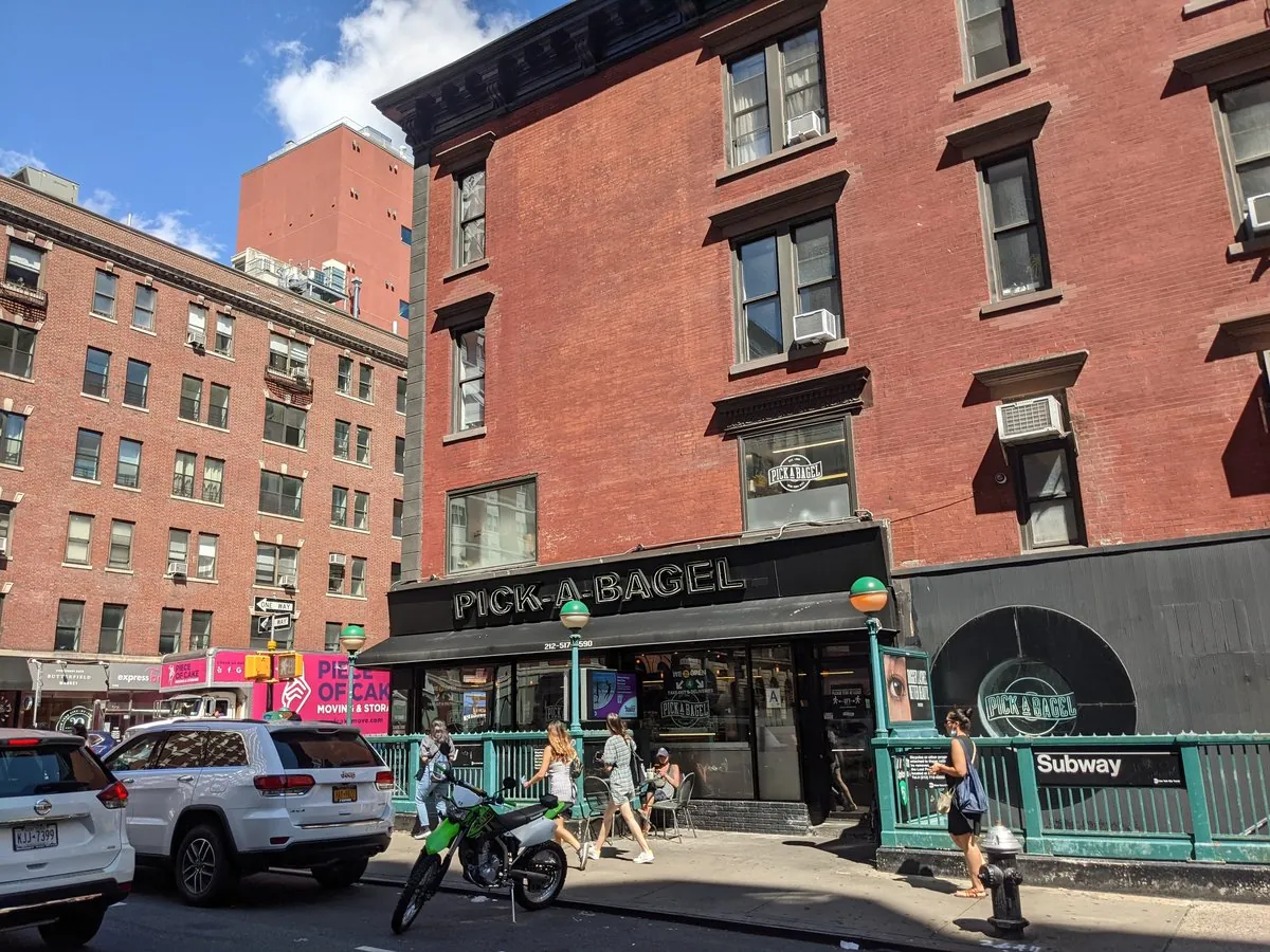 Pick-a-Bagel deli shop storefront on Lexington Avenue, Upper East Side