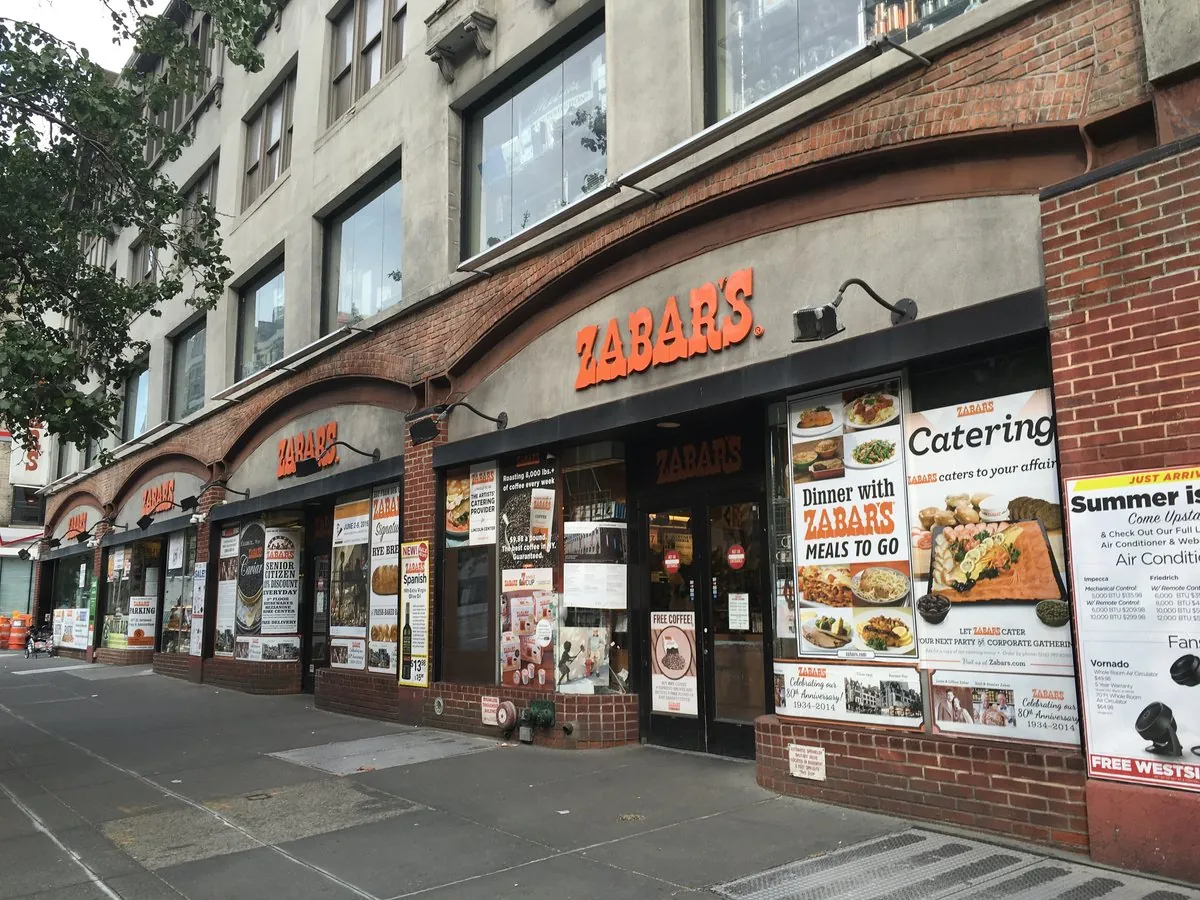 Historic Zabar’s gourmet food market exterior storefront on Broadway, Upper West Side
