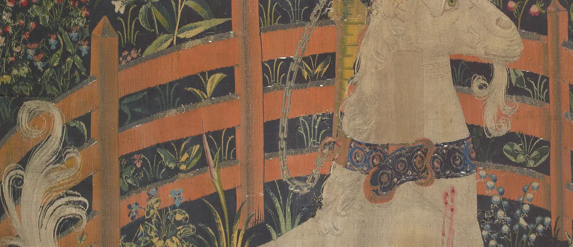 The Unicorn in Captivity tapestry from the Unicorn Tapestries at The Met Cloisters