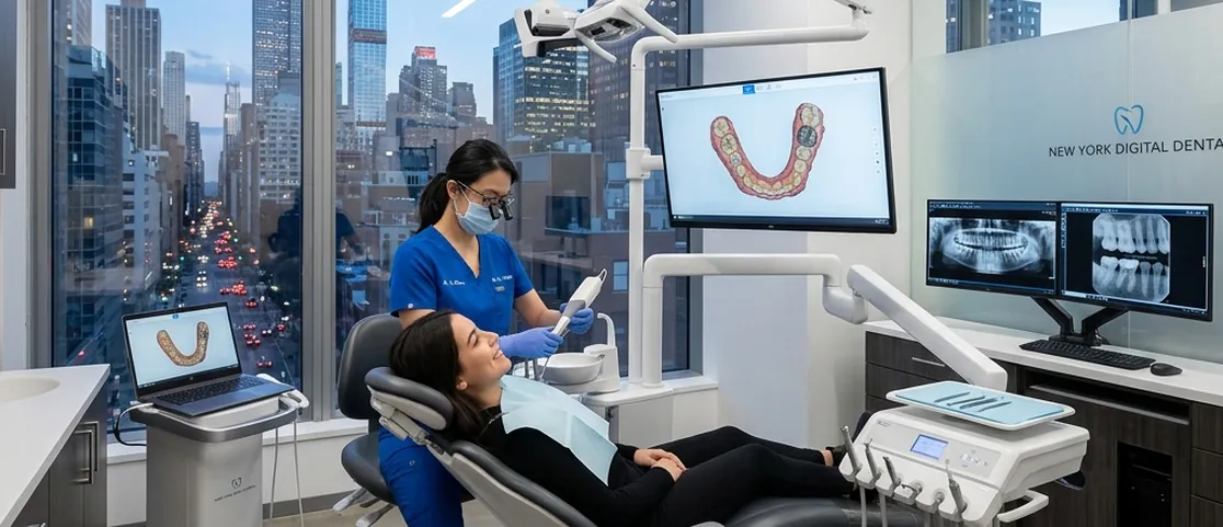 Advanced digital intraoral 3D scanner and digital radiography displays in a Manhattan clinic