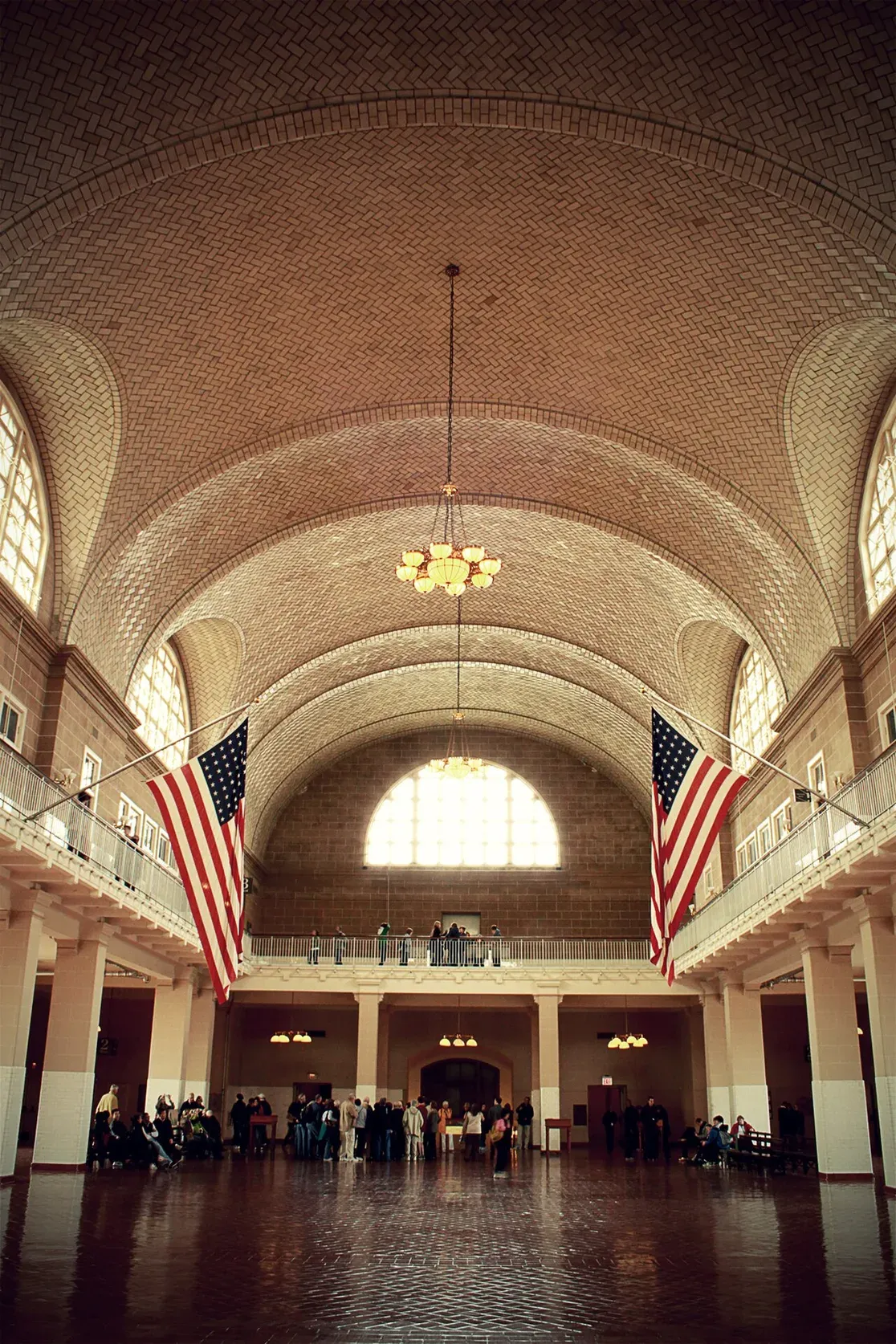 Great Hall inside the Ellis Island Main Building immigration museum