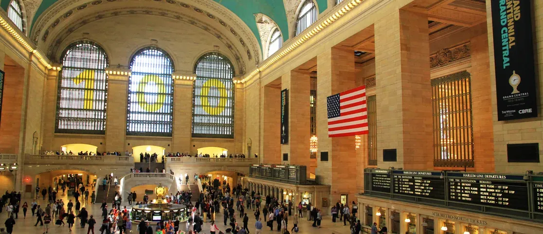 Grand Central Terminal Main Concourse with the Information Booth Clock and celestial ceiling in Manhattan